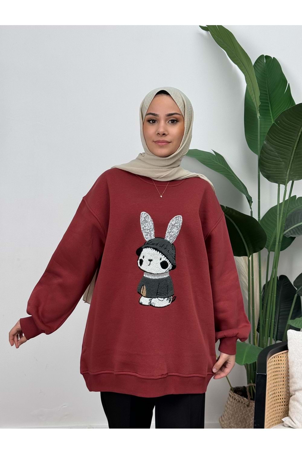 TAVŞAN SWEAT - BORDO - S-M