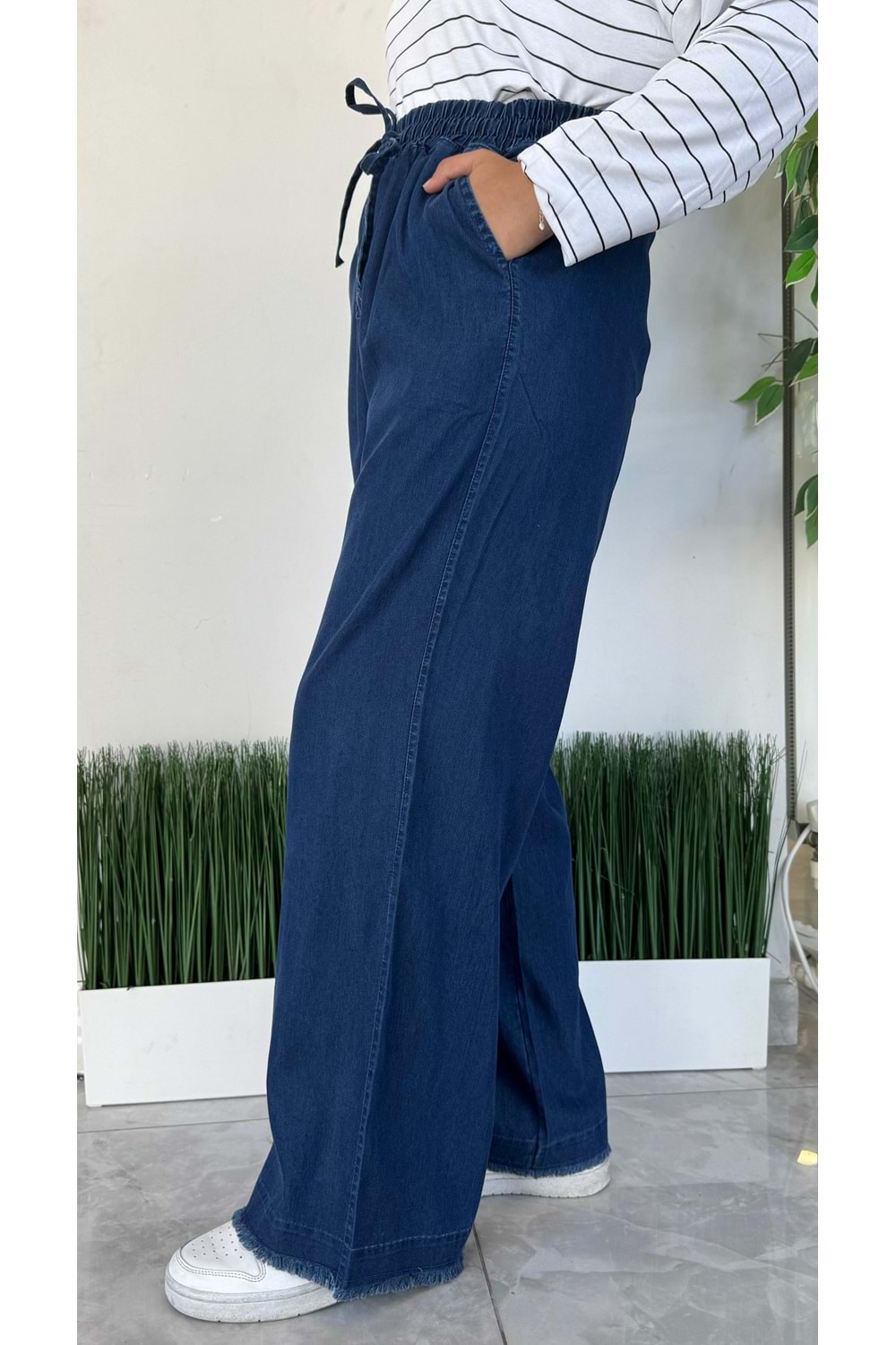 PÜSKÜL TENSEL PANTOLON - LACİVERT - 36