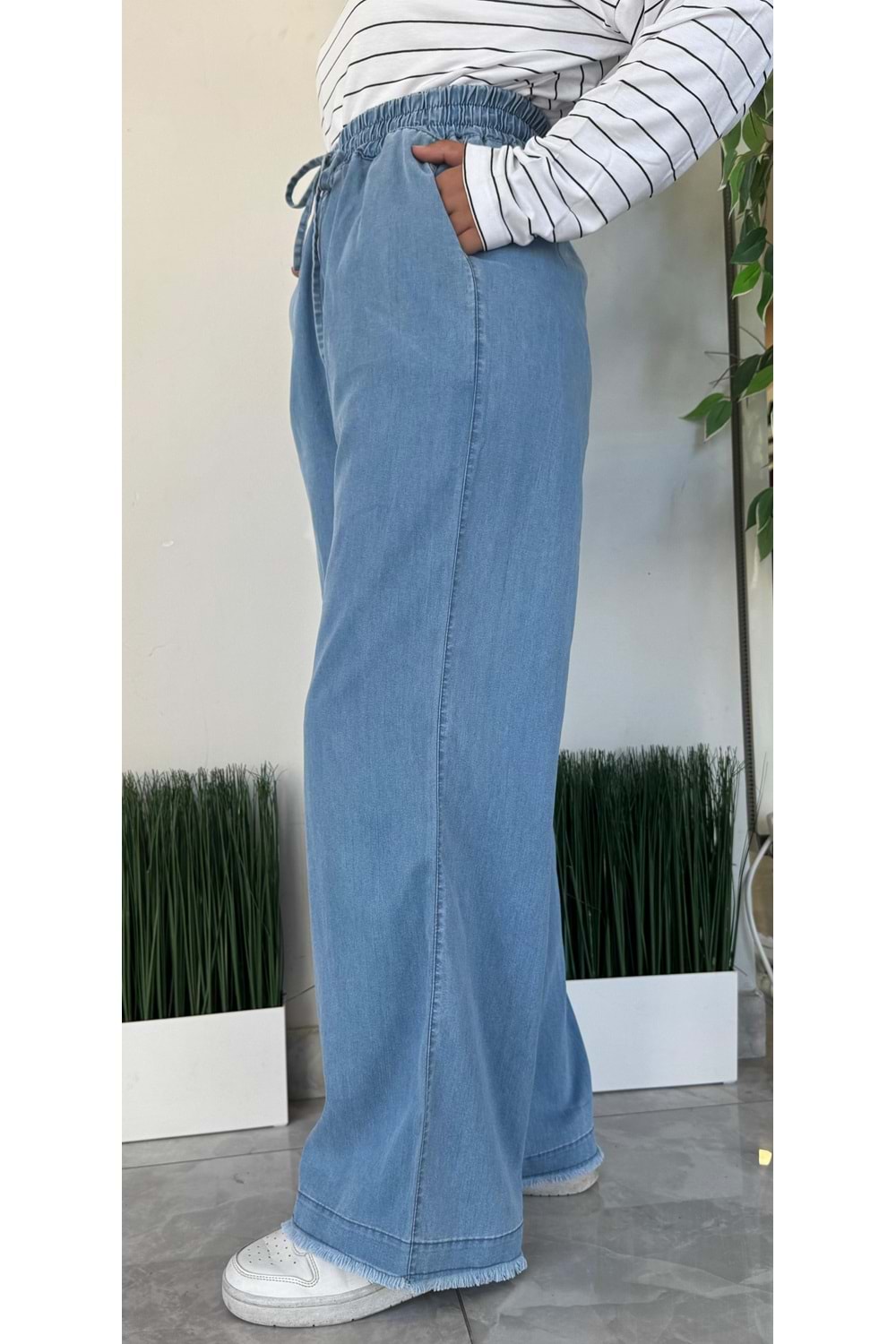 PÜSKÜL TENSEL PANTOLON - MAVİ - 38