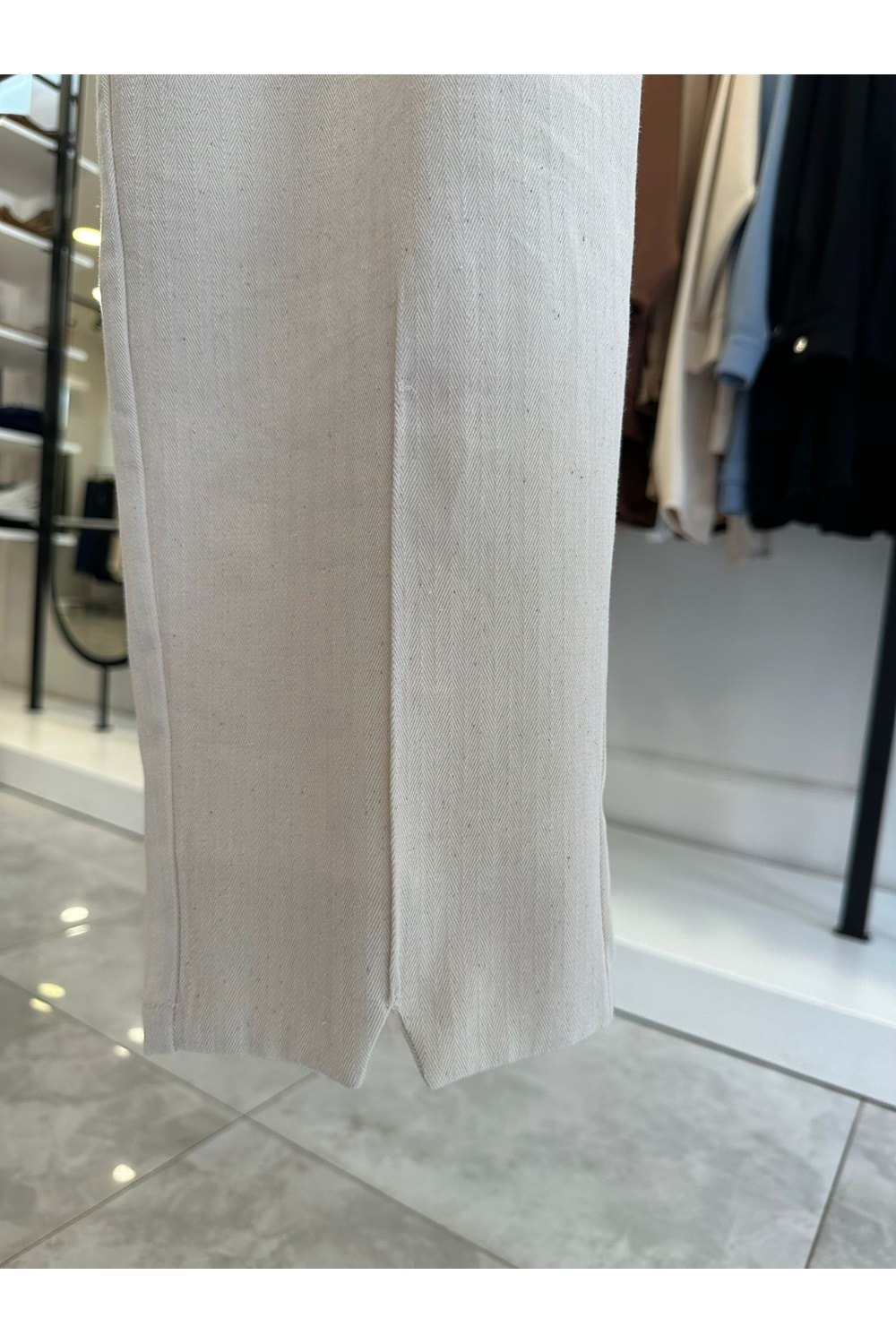 KETEN PANTOLON - KREM - L