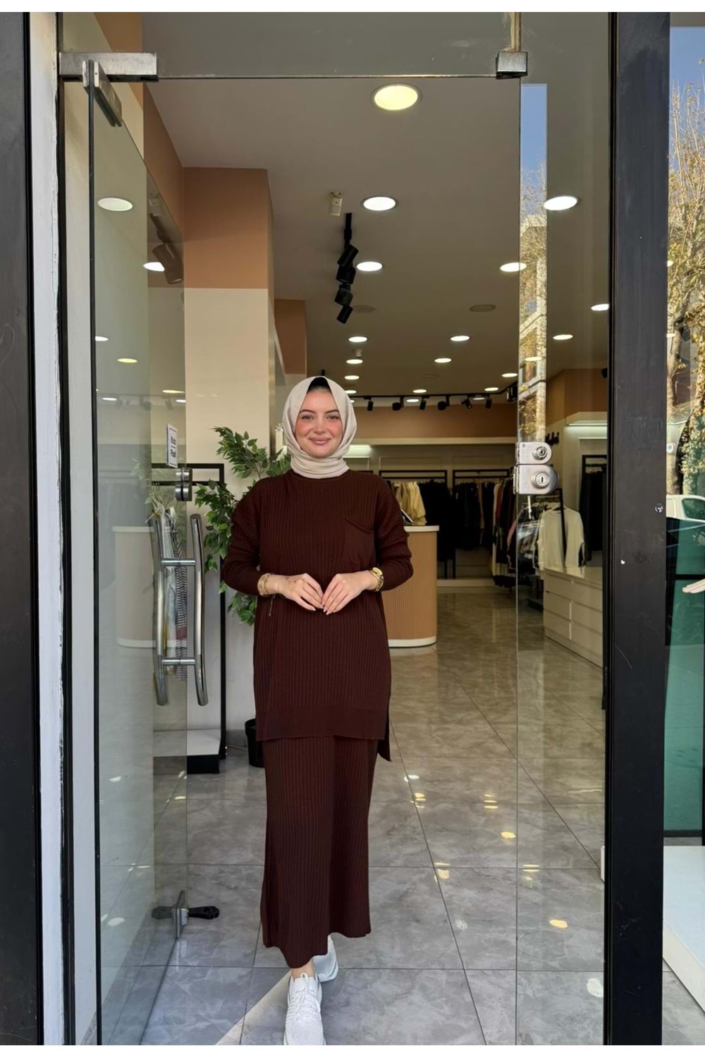 ROSE TRİKO ETEKLİ TAKIM - ACI KAHVE - STD