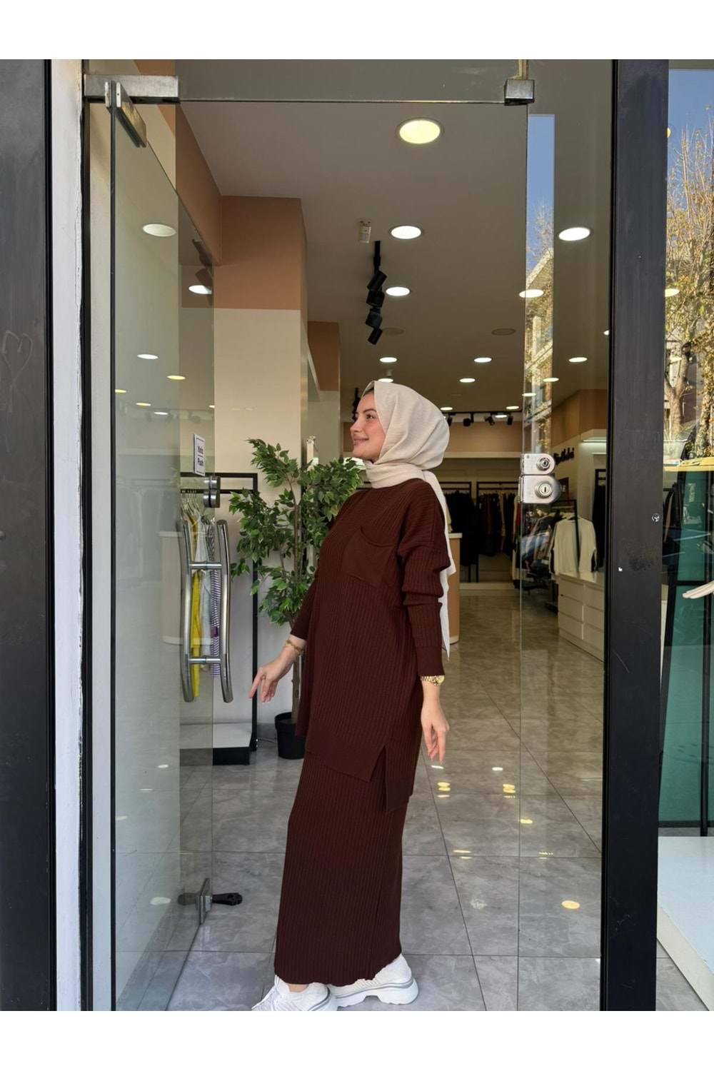 ROSE TRİKO ETEKLİ TAKIM - ACI KAHVE - STD