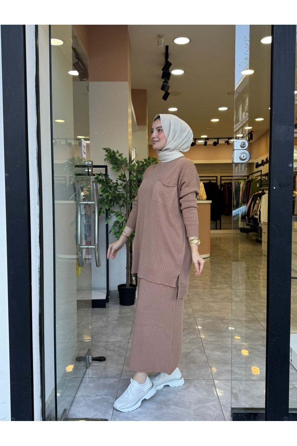 ROSE TRİKO ETEKLİ TAKIM - CAMEL - STD