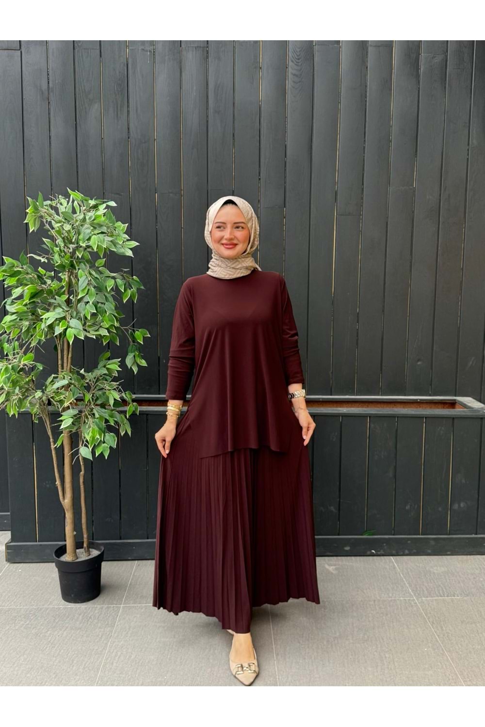 WOLDE ETEKLİ TAKIM - KAHVERENGİ - 2