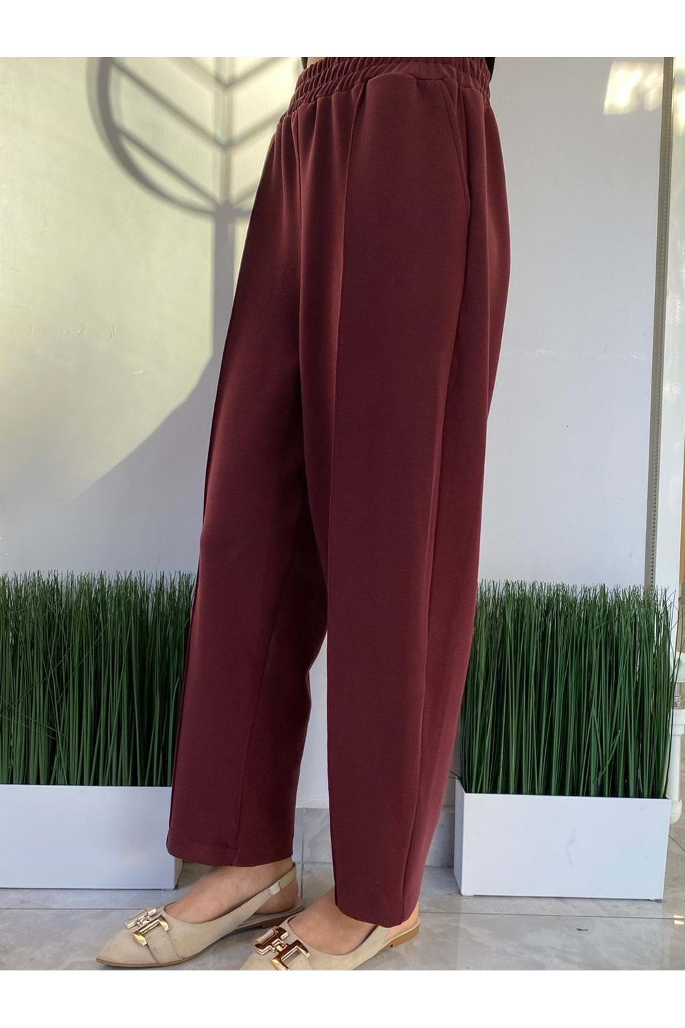 ŞALVAR MODEL OYSHO PANTOLON - BORDO - S-M