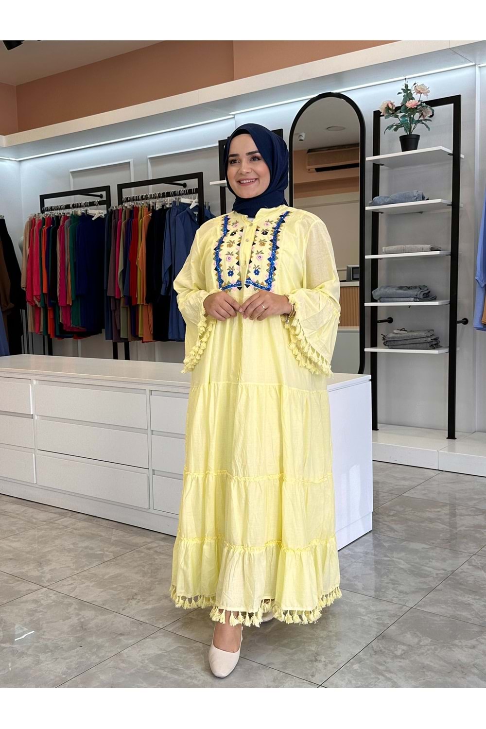 FEYZA ELBİSE - SARI - S-M