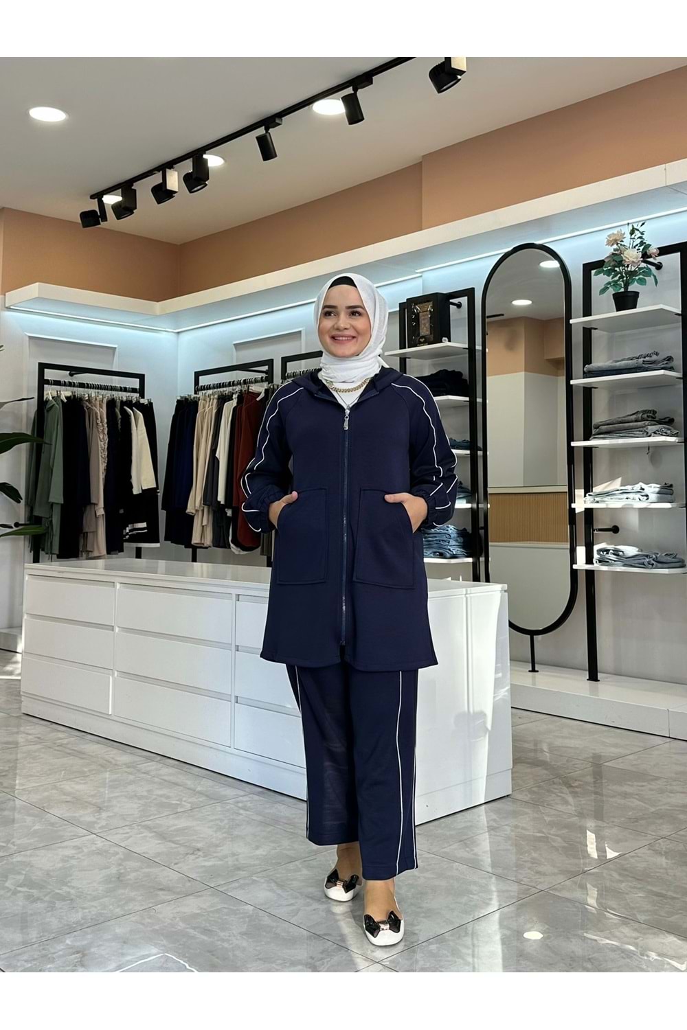 BİYE KAPŞONLU TAKIM - LACİVERT - 1