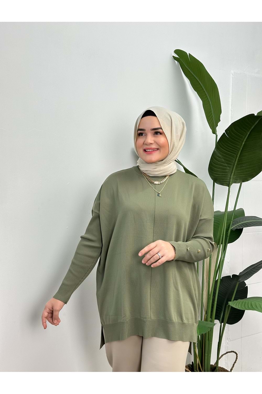 LİNA MERSERİZE TUNİK - ÇAĞLA YEŞİLİ - STD