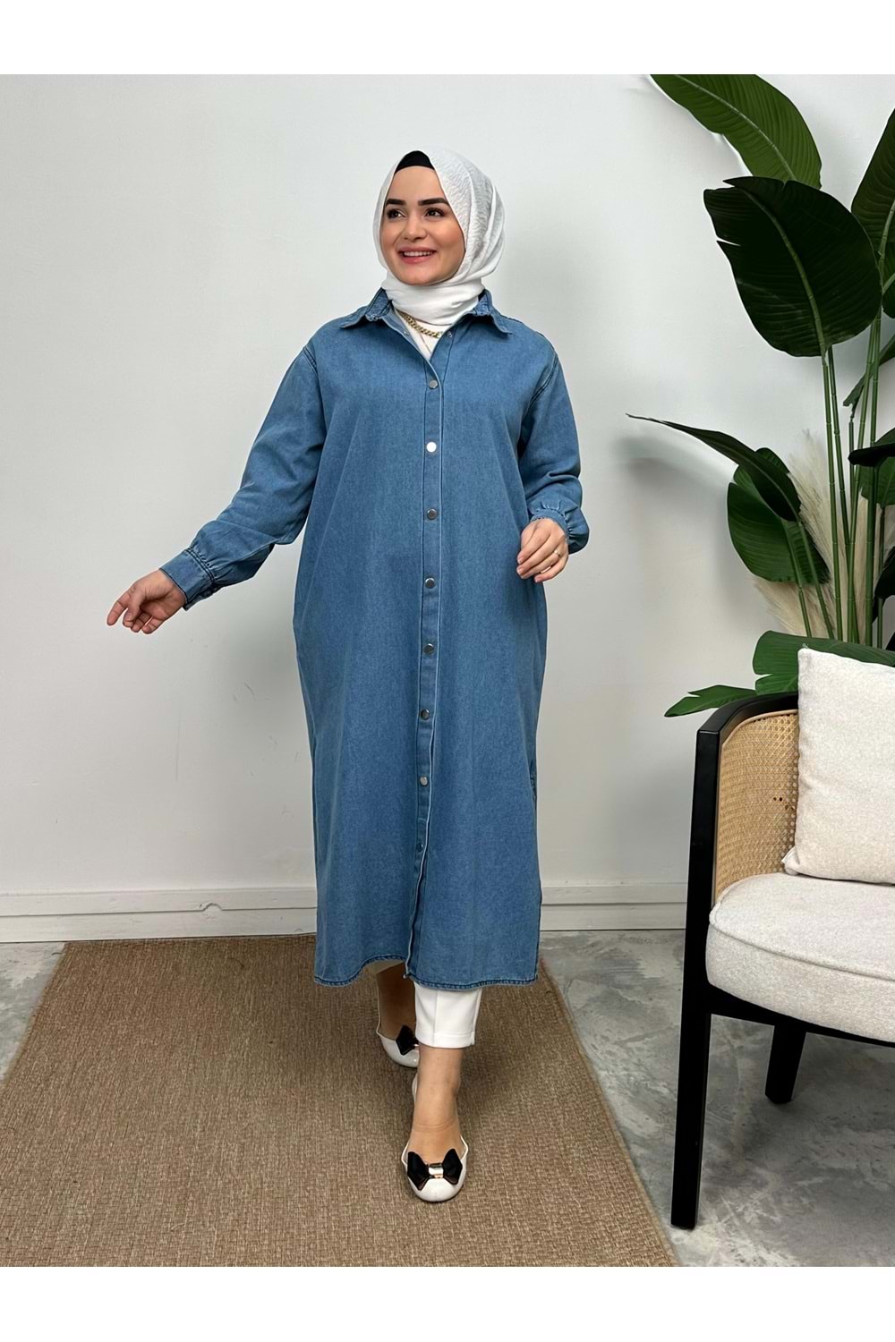 MİX KOT GÖMLEK - MAVİ - S-M