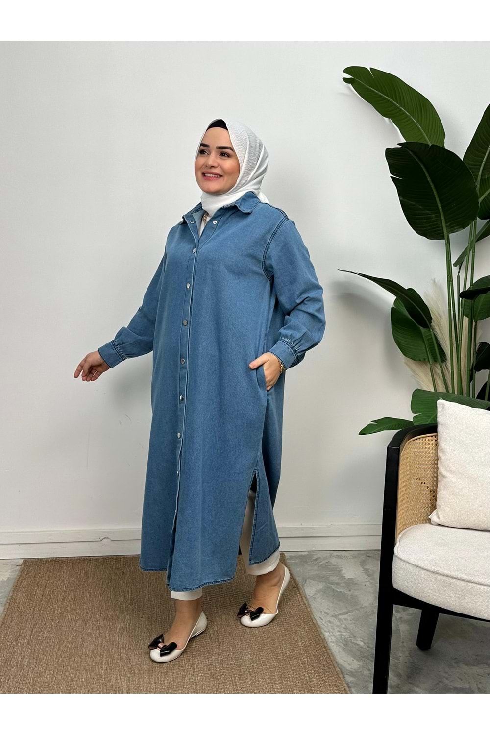 MİX KOT GÖMLEK - MAVİ - S-M