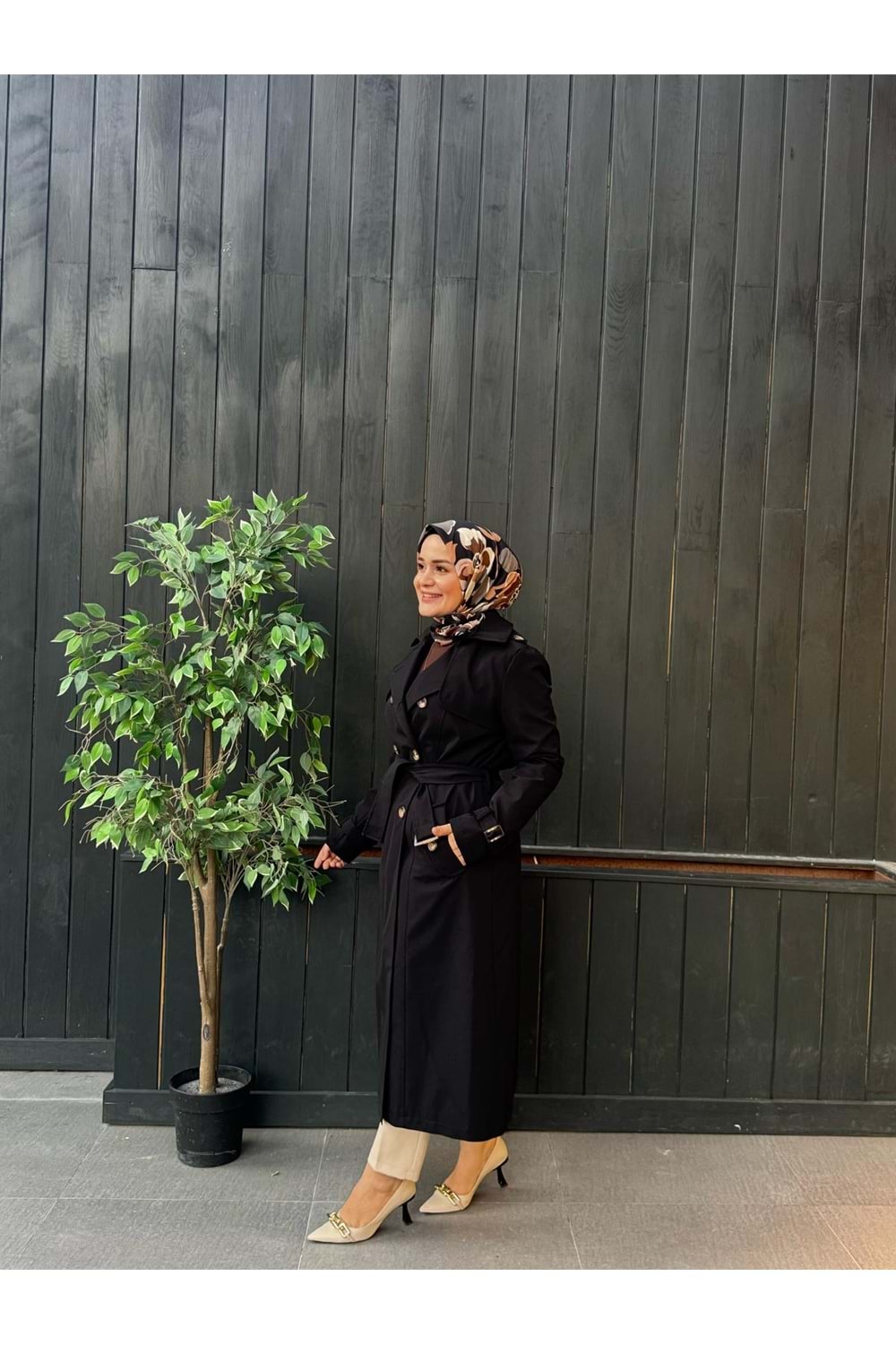 TRENCHKOT - SİYAH - 38