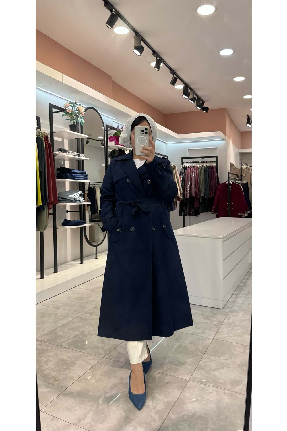 TRENCHKOT - LACİVERT - 42