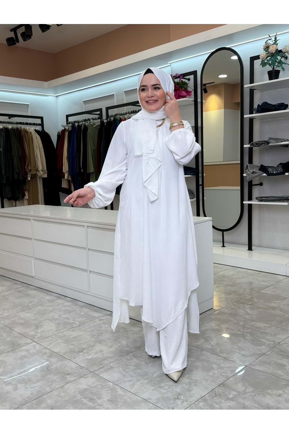 ÜÇLÜ AYROBİN TAKIM - BEYAZ - 50