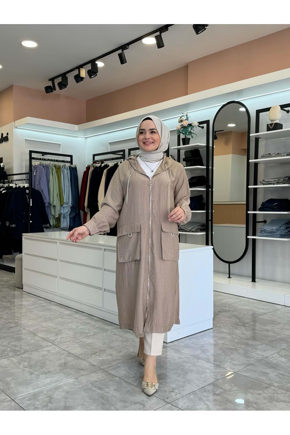 LARA UZUN KAP - CAMEL - 1