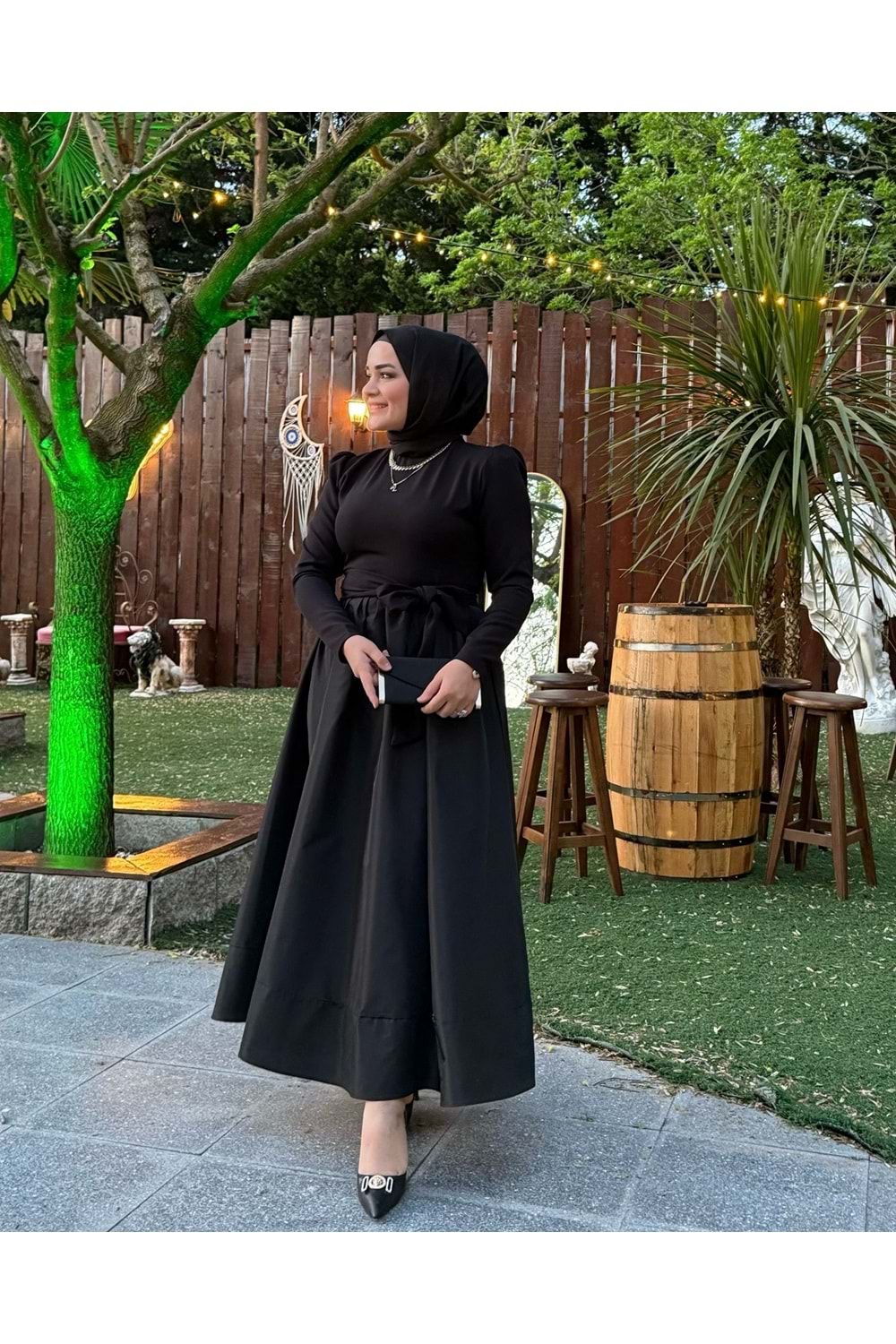 TAFTA ELBİSE - SİYAH - 1