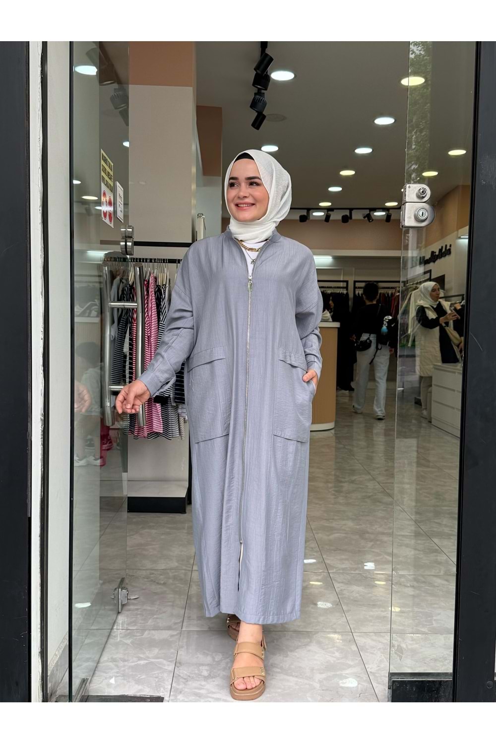 LUNA UZUN KAP - GRİ - 3