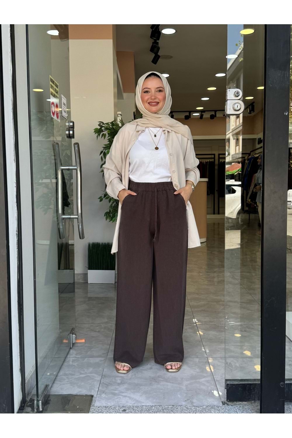 DURU PANTOLON - ACI KAHVE - 38