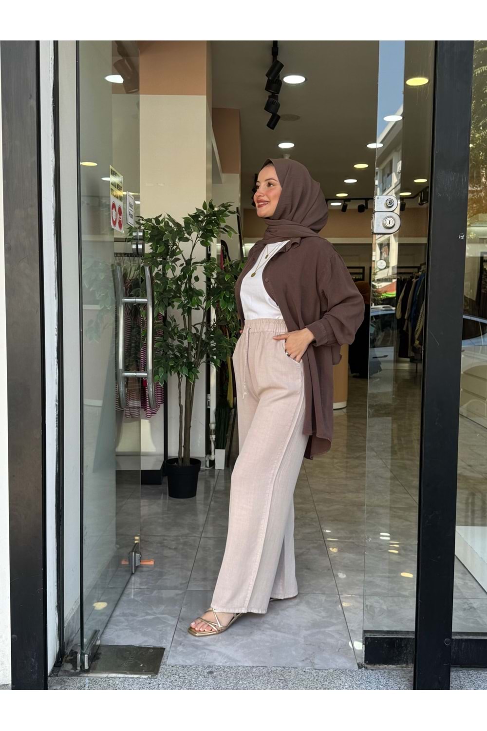 DURU PANTOLON - TAŞ - 38