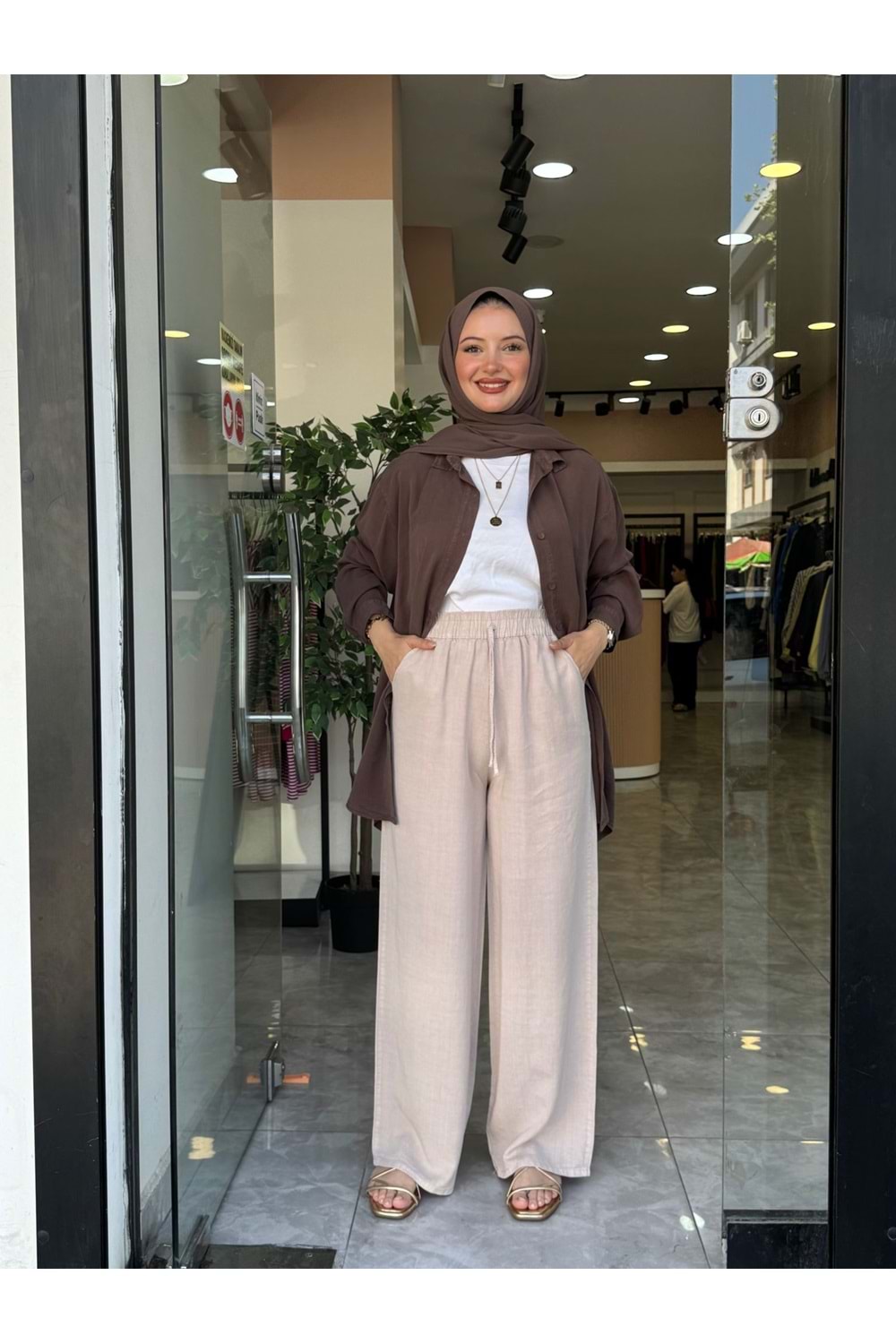 DURU PANTOLON - TAŞ - 48