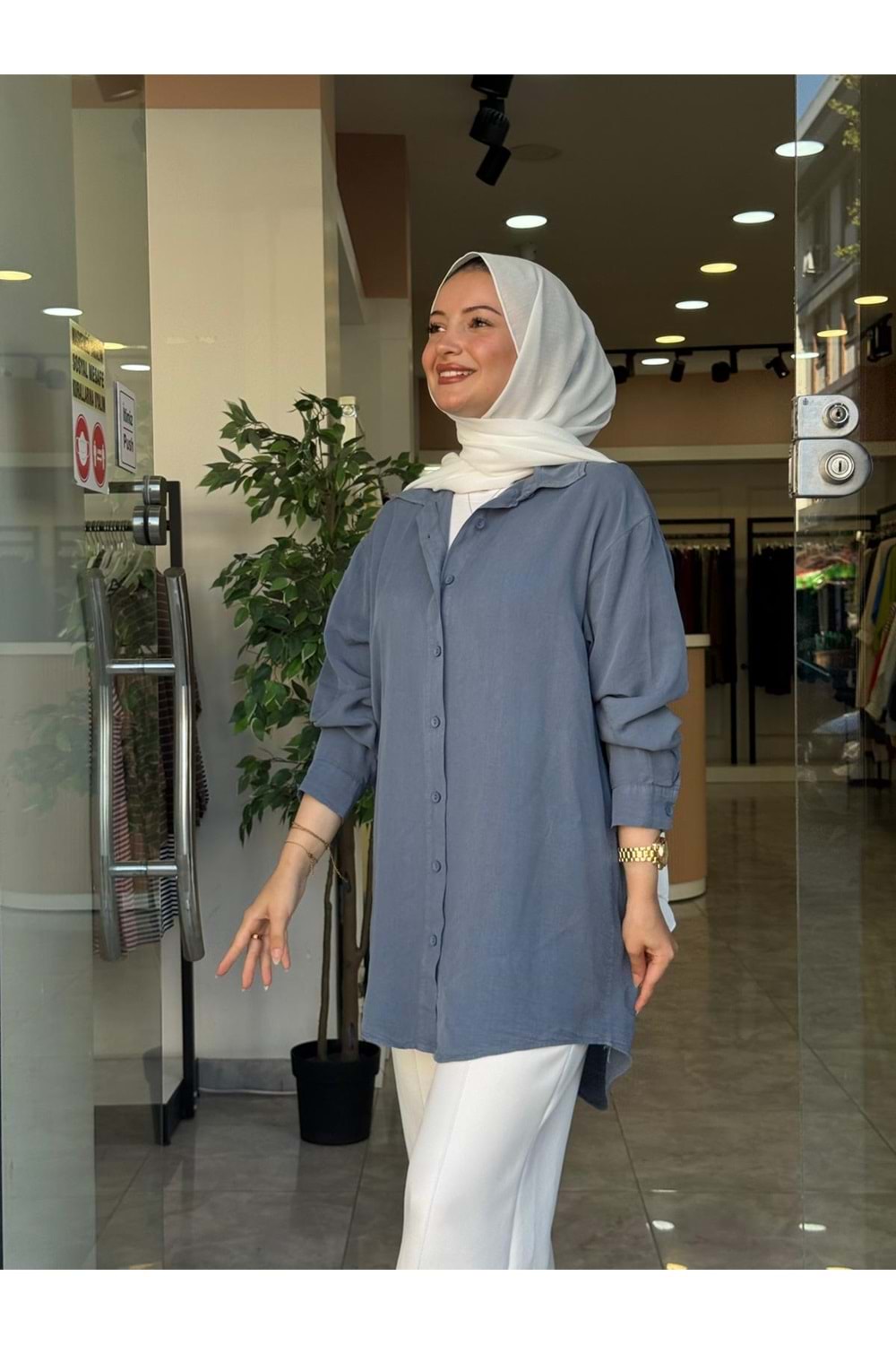 NARİN GÖMLEK - BUZ MAVİSİ - 38