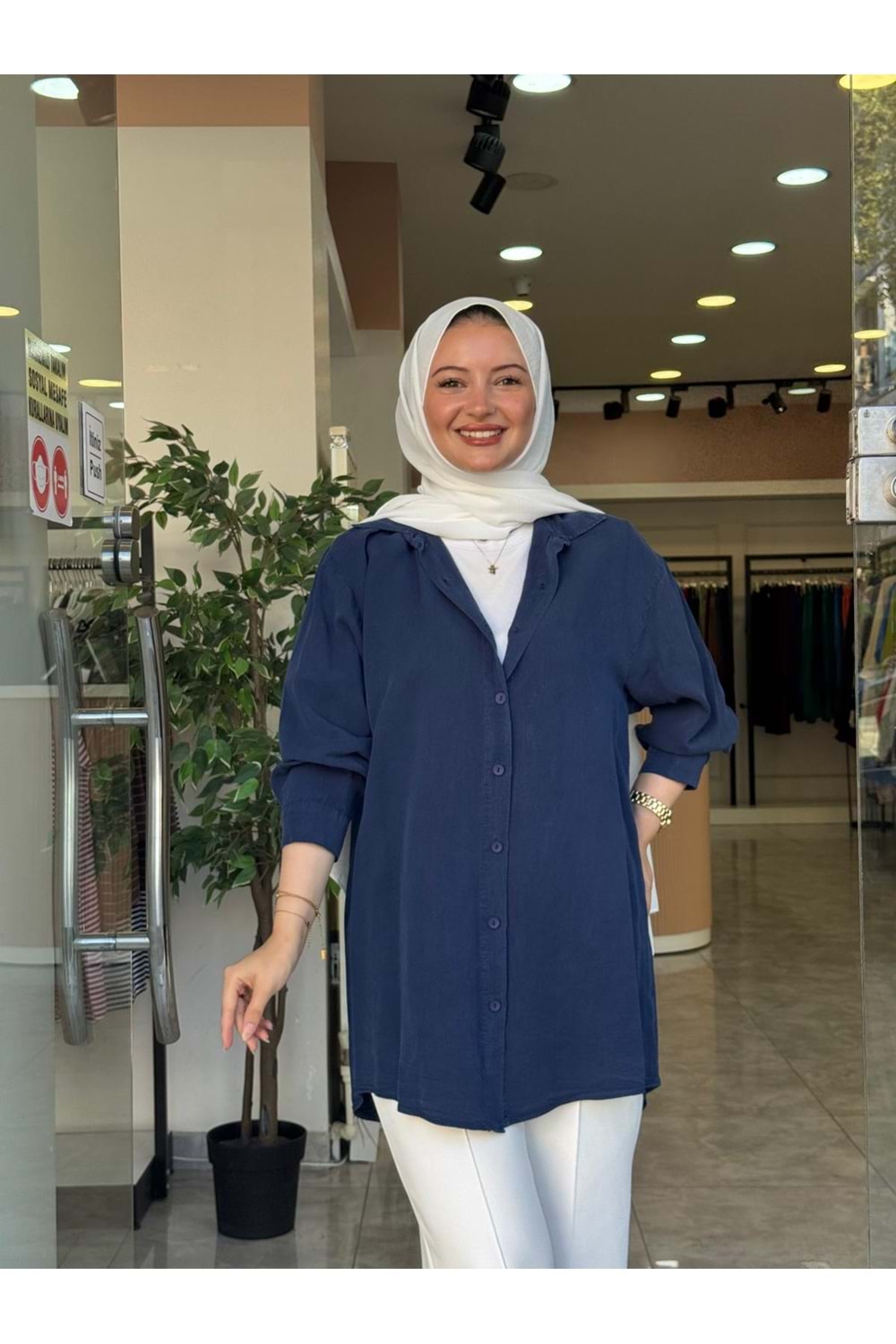NARİN GÖMLEK - LACİVERT - 44