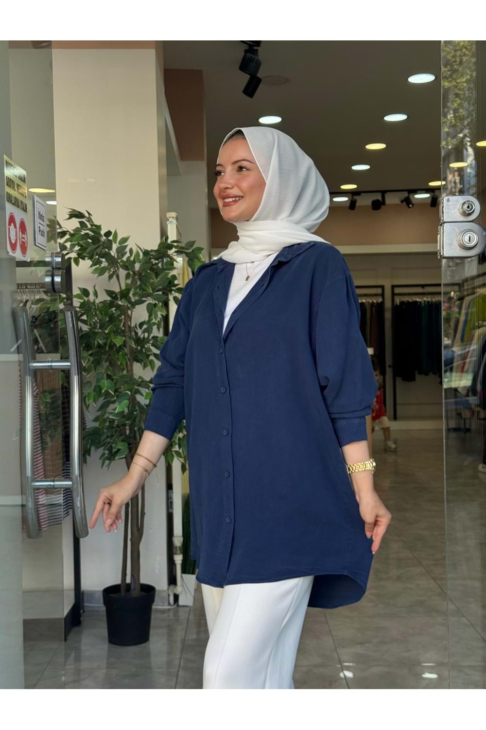 NARİN GÖMLEK - LACİVERT - 44