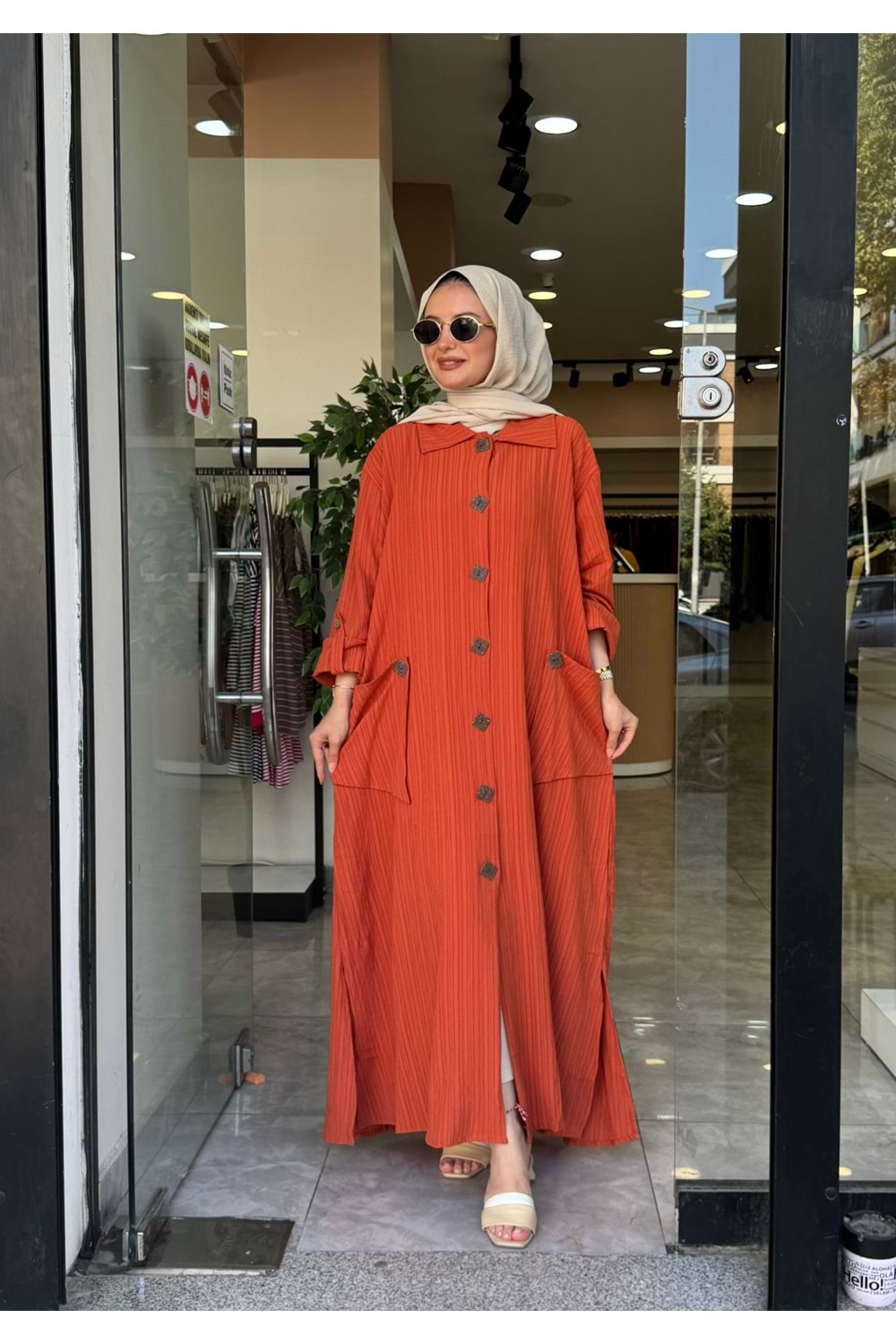 YASMİN UZUN KAP - KİREMİT - L-XL