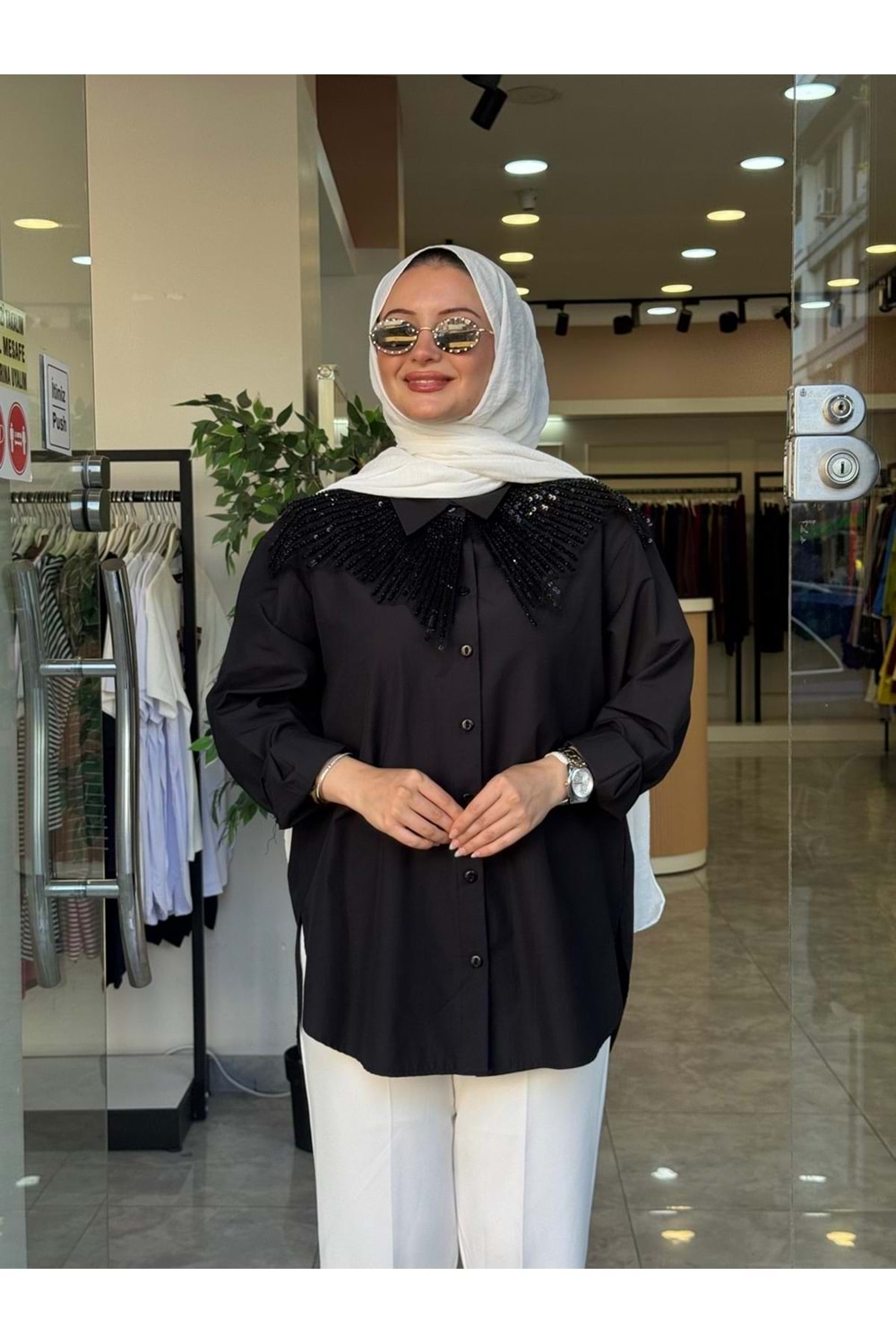 ARİN GÖMLEK - SİYAH - S-M