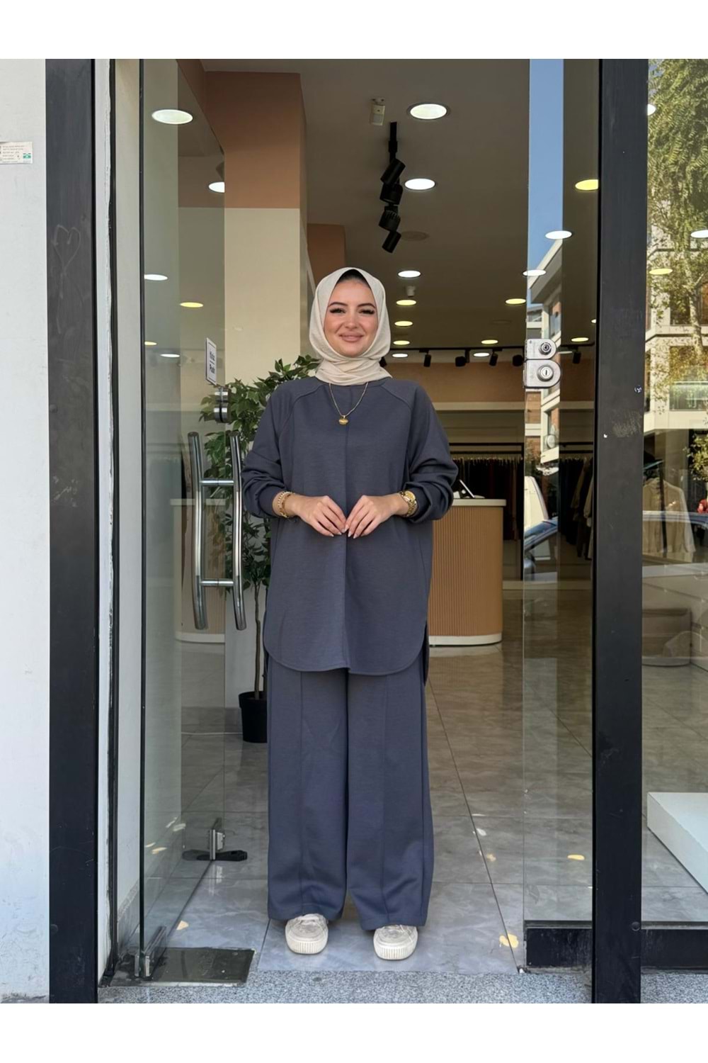 VERA ÇİMALI TAKIM - GRİ - S-M