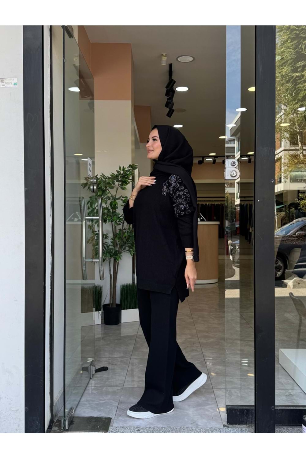 BONCUK İŞLEME TAKIM - SİYAH - STD