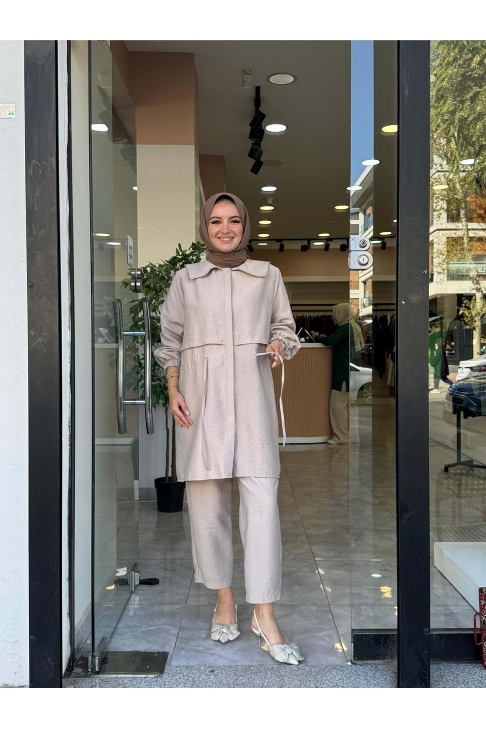 PARAŞÜT BEL AYARLI TAKIM - KREM - 1