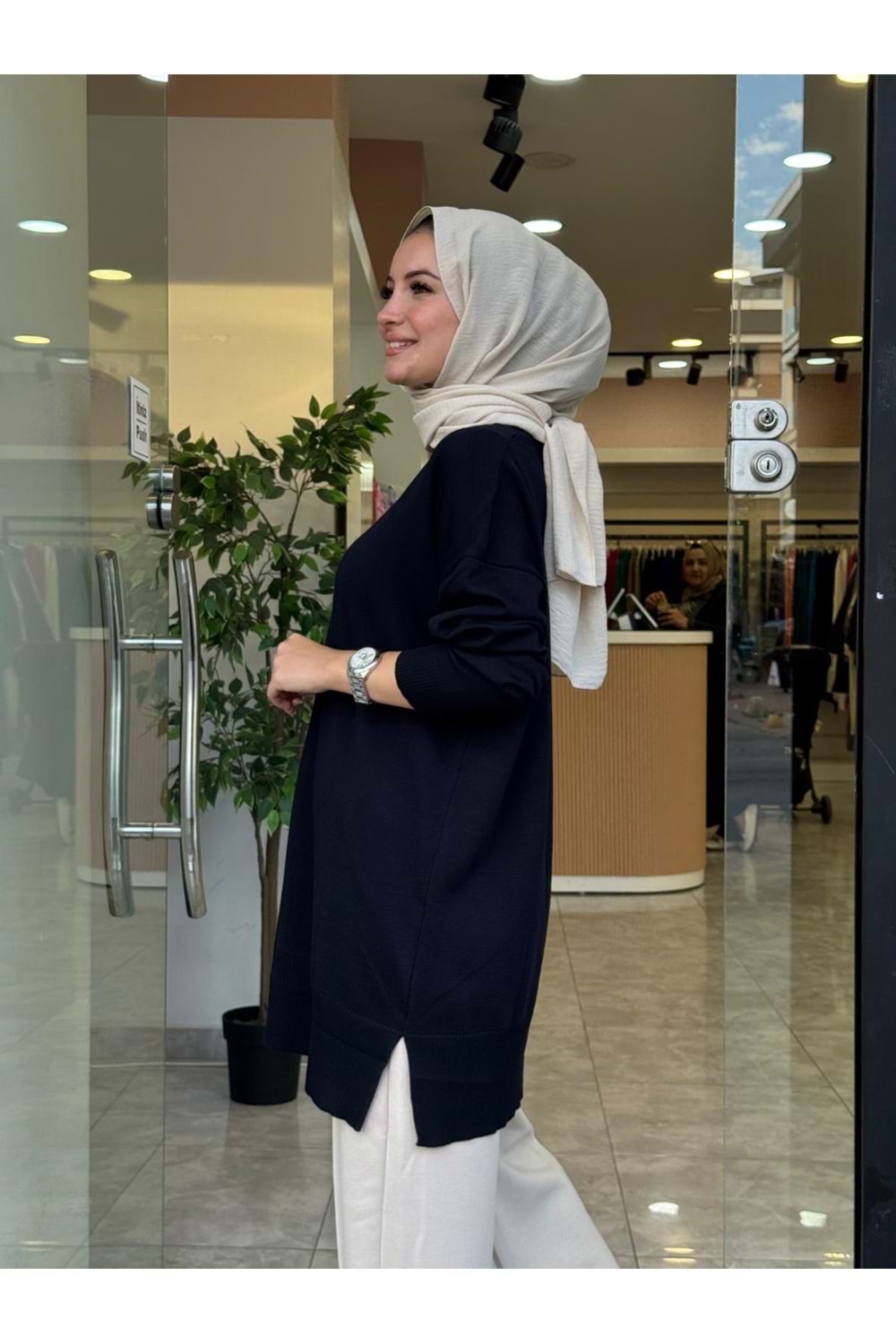 NİSA TRİKO TUNİK - KOYU LACİVERT - STD