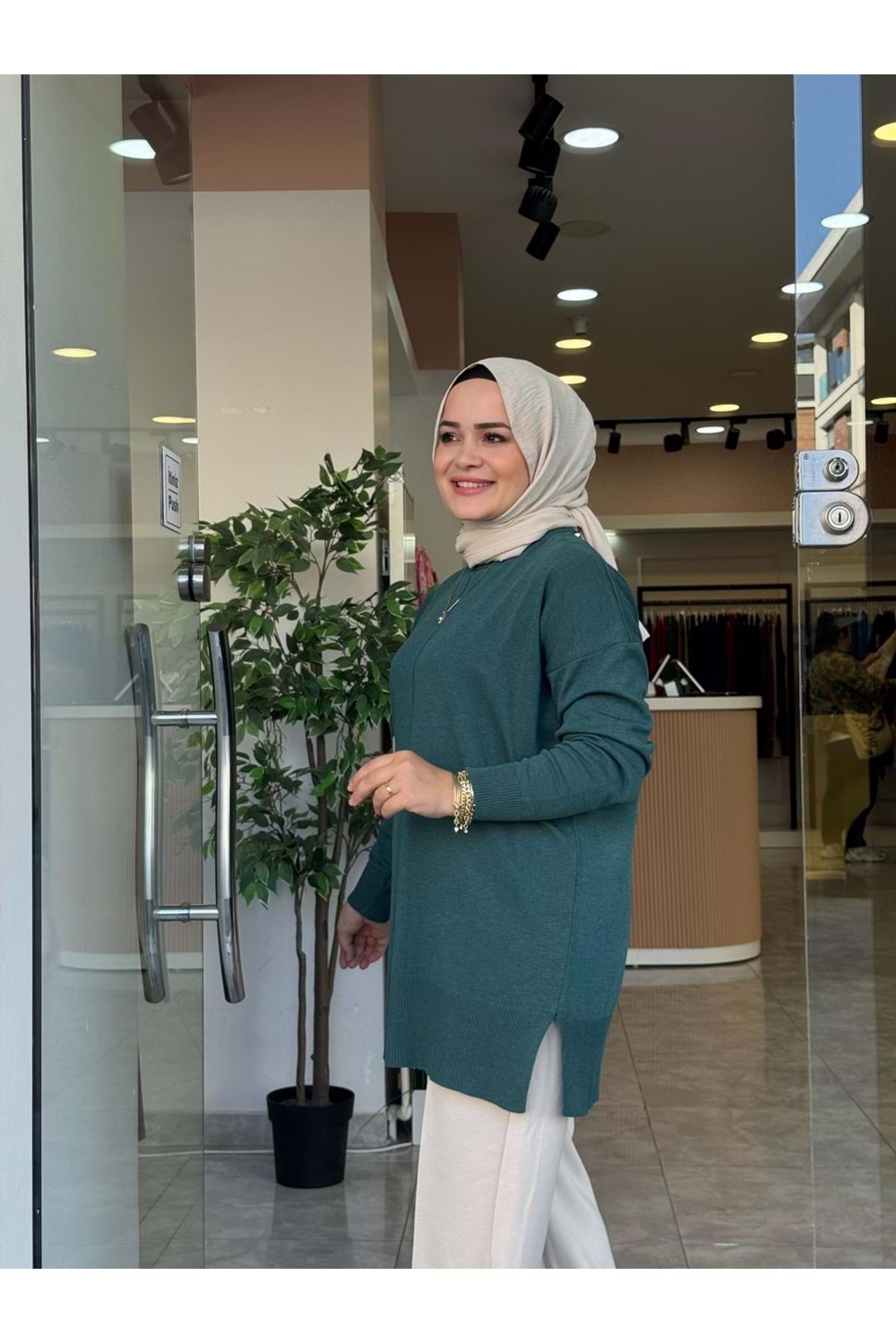 NİSA TRİKO TUNİK - ZÜMRÜT YEŞİLİ - STD