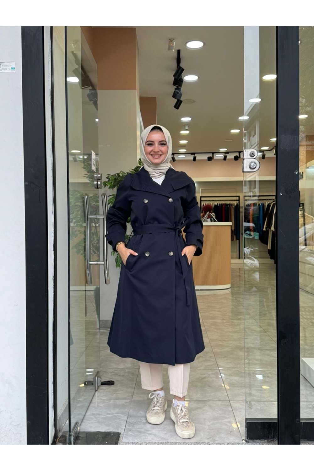 LOVE TRENCH - LACİVERT - STD