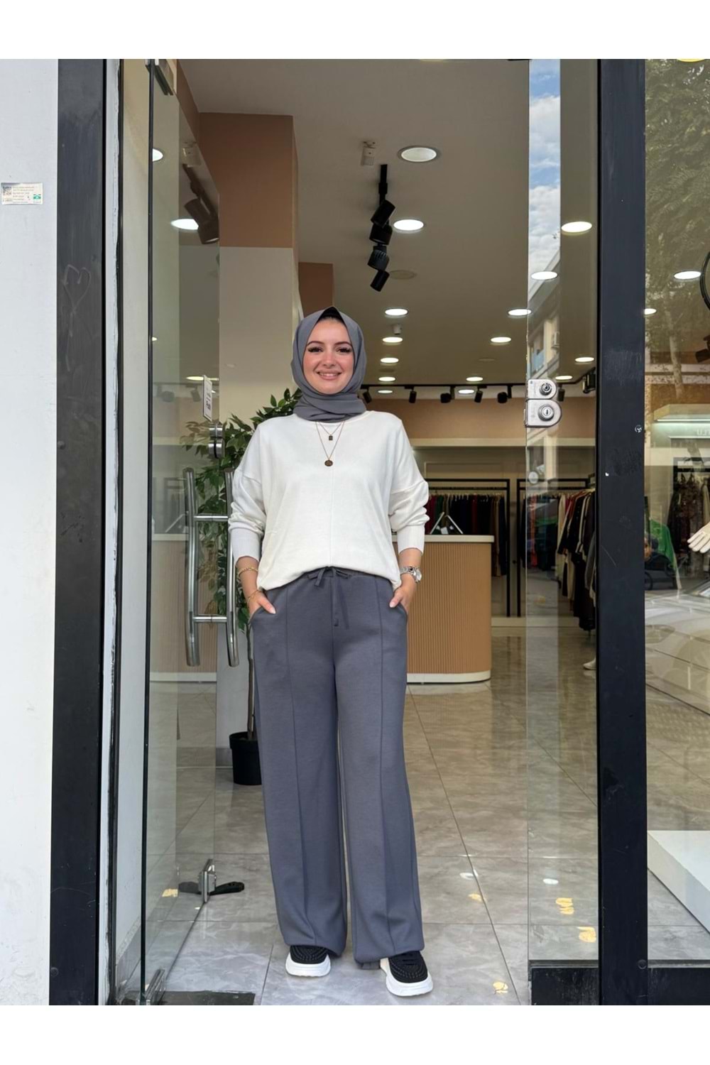 OYŞO ÇİMALI PANTOLON - GRİ - L
