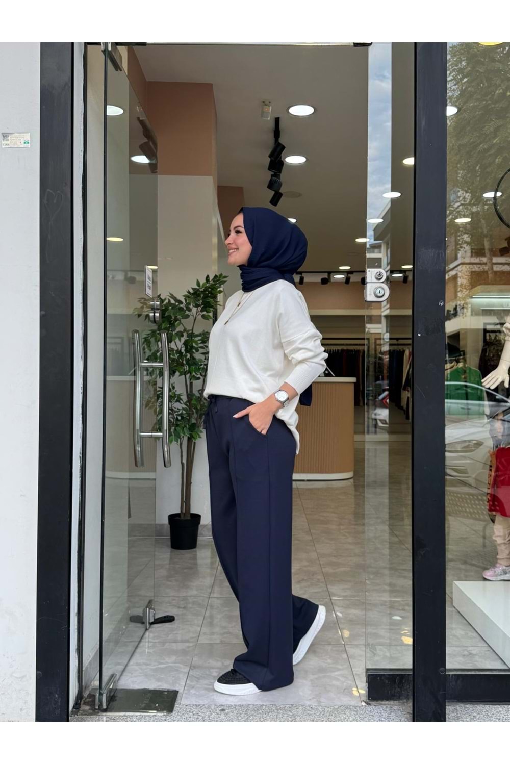 OYŞO ÇİMALI PANTOLON - LACİVERT - L