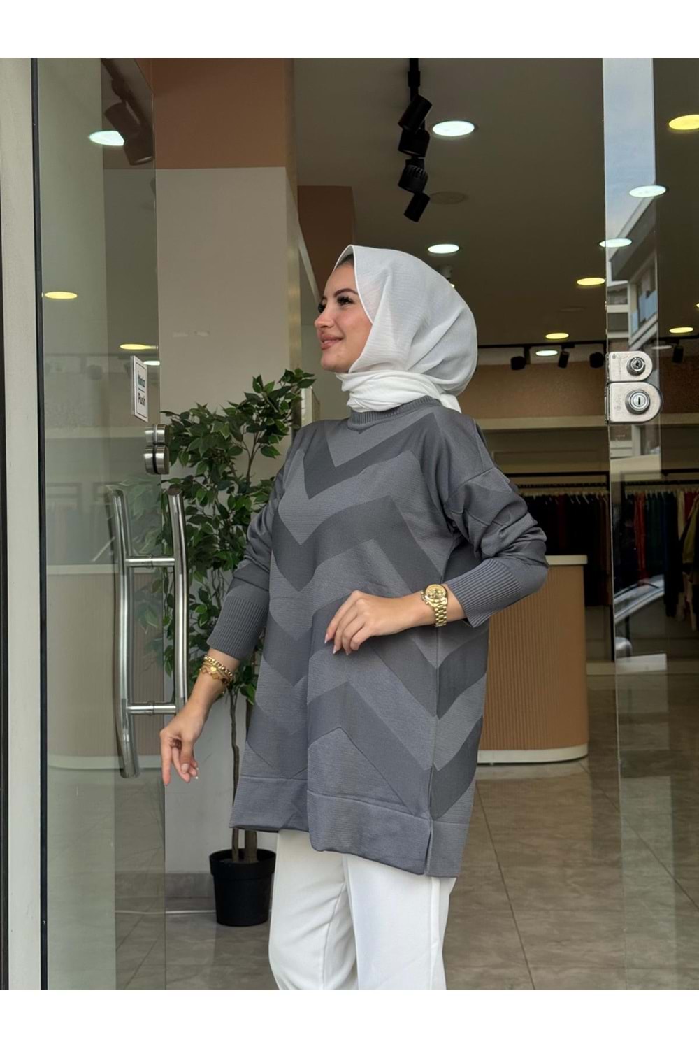 ZİKZAK TUNİK - GRİ - STD