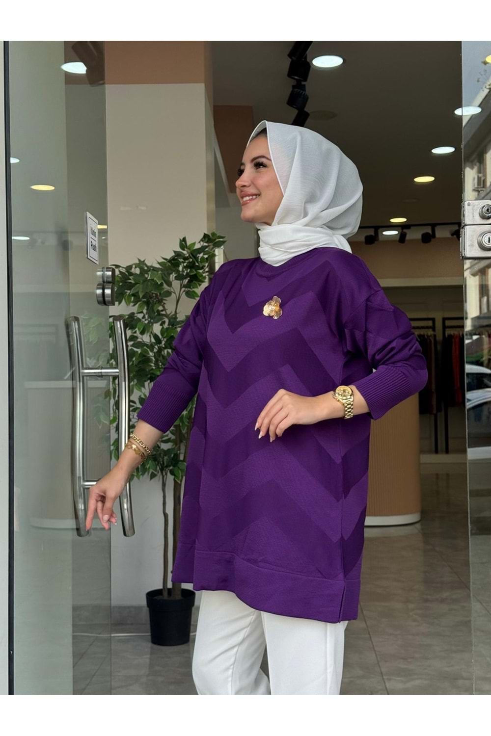 ZİKZAK TUNİK - MOR - STD
