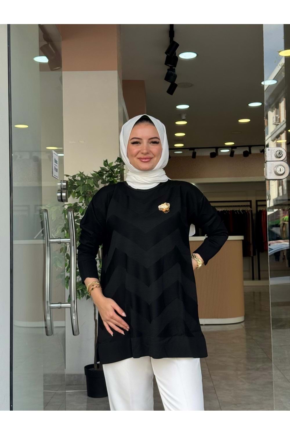 ZİKZAK TUNİK - SİYAH - STD