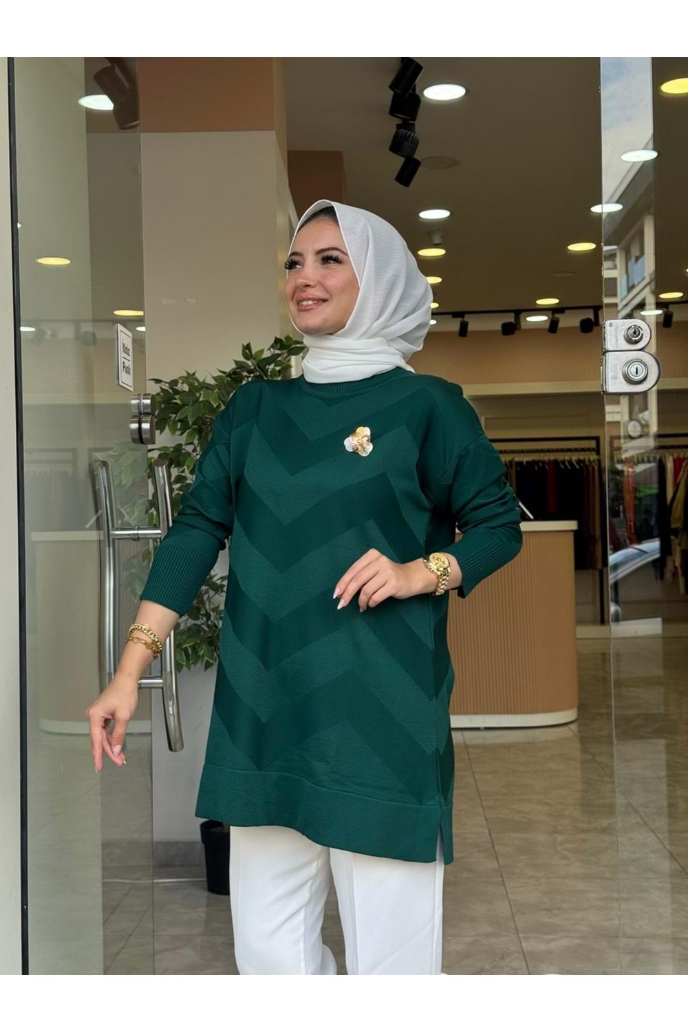 ZİKZAK TUNİK - ZÜMRÜT YEŞİLİ - STD
