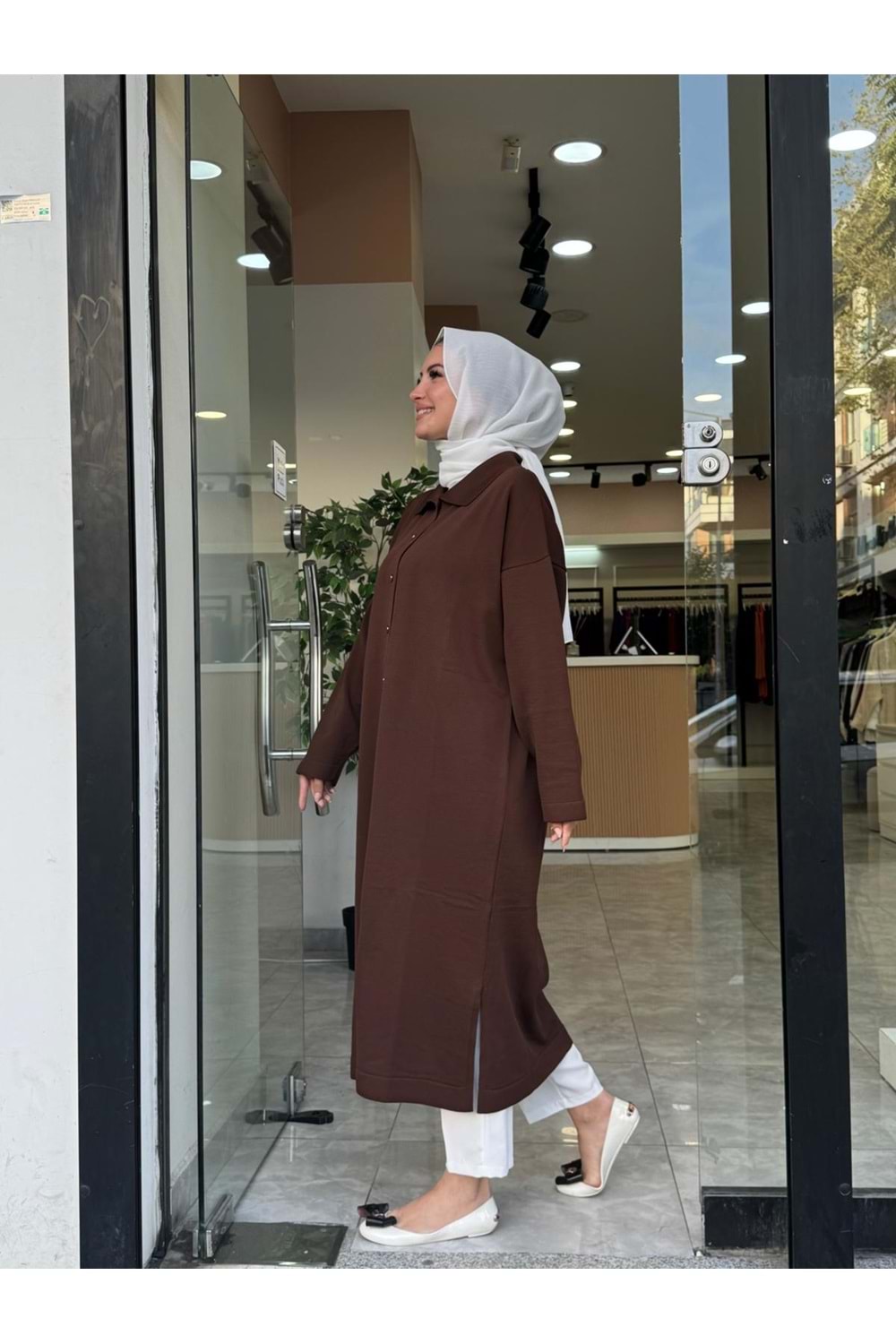UZUN MERSERİZE HIRKA - KAHVERENGİ - STD