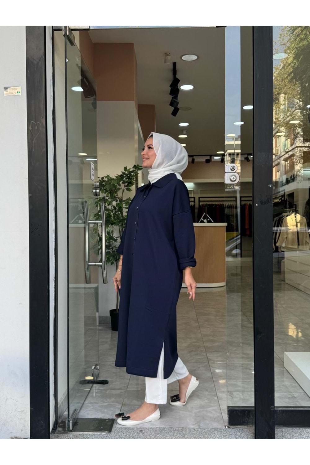 UZUN MERSERİZE HIRKA - LACİVERT - STD