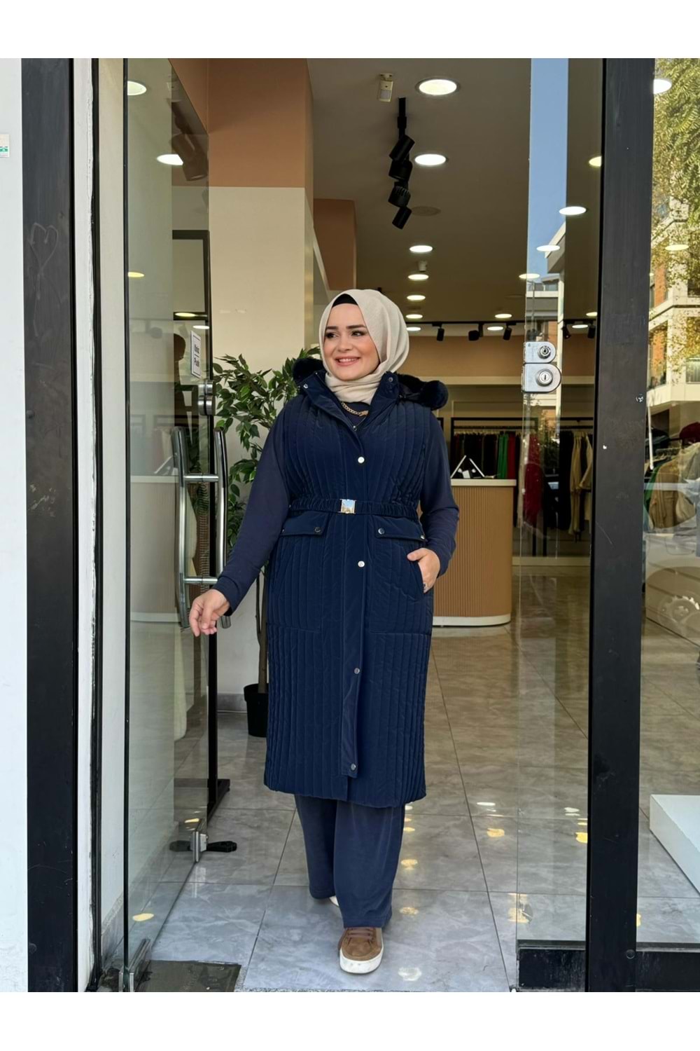 KAPÜŞONLU YELEK - LACİVERT - 40