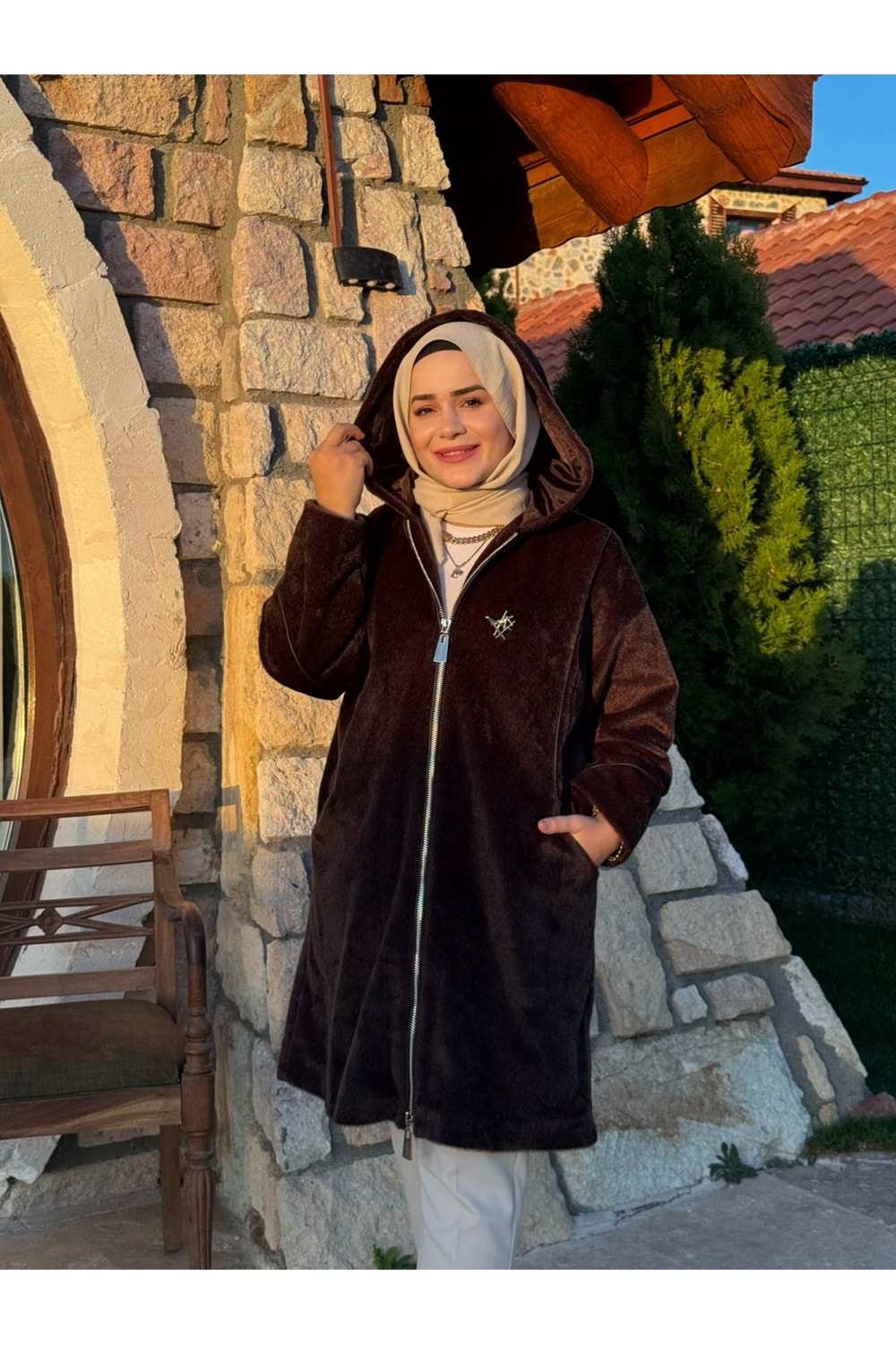 ANGORA PALTO - KAHVERENGİ - 1