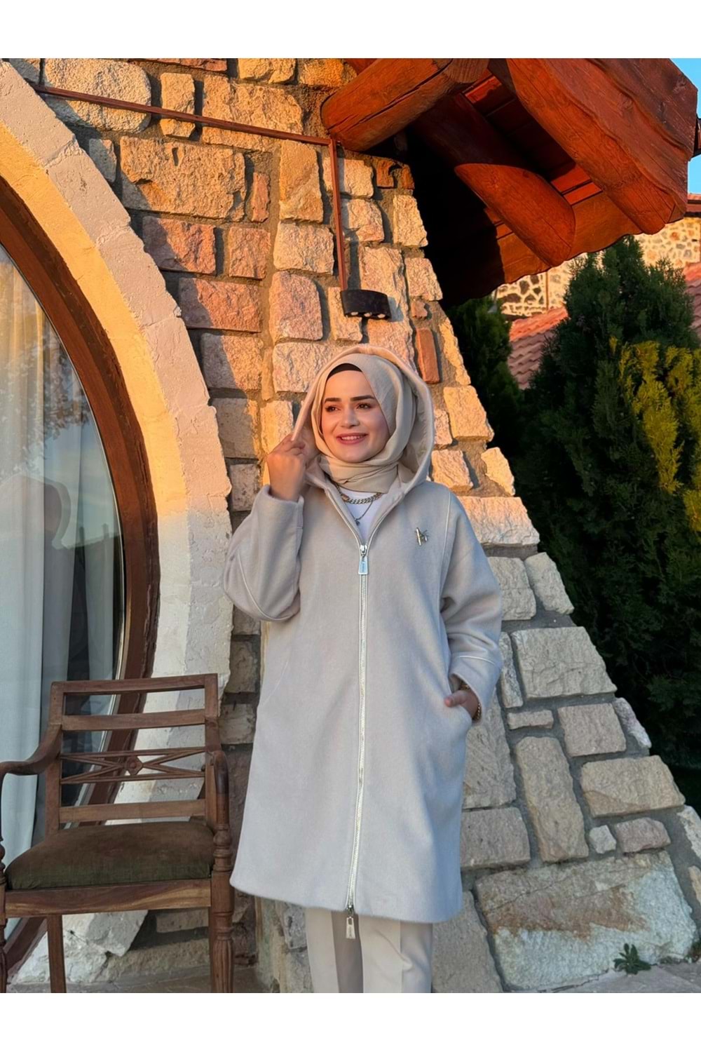 ANGORA PALTO - KREM - 1