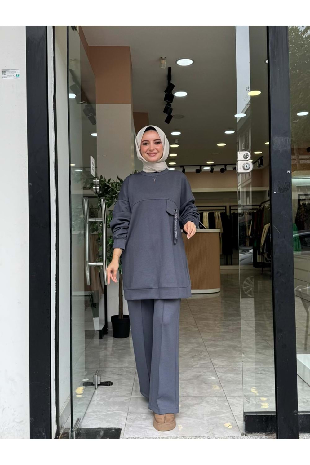 AYNUR TAKIM - GRİ - S-M