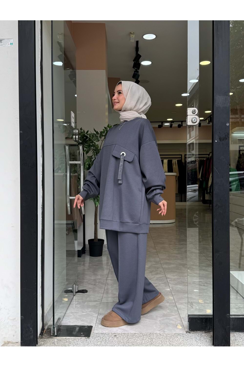 AYNUR TAKIM - GRİ - S-M