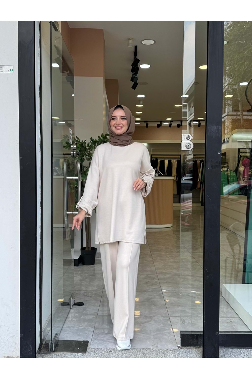 KOL DÜĞME TAKIM - KREM - 2