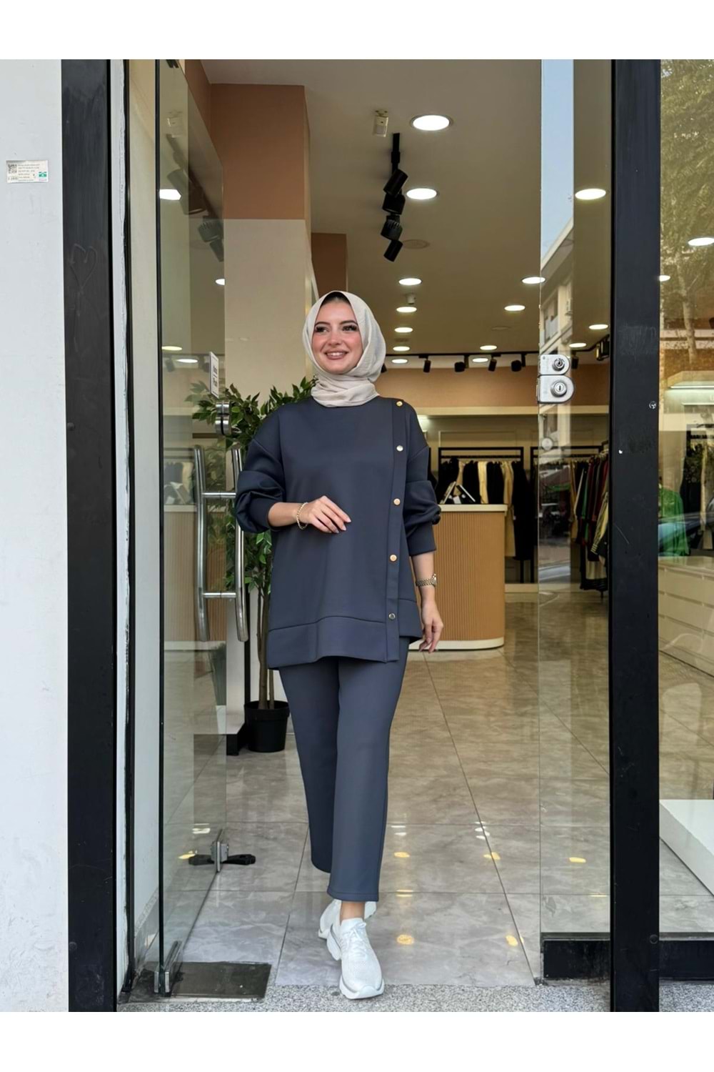 SCUBA DÜĞMELİ TAKIM - GRİ - 2