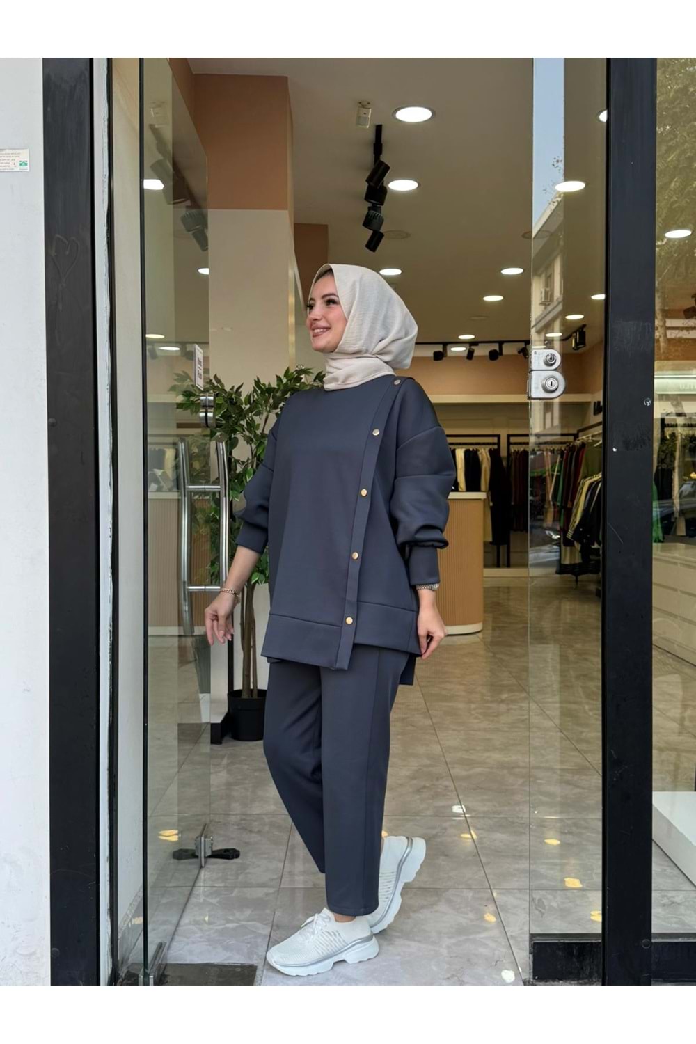 SCUBA DÜĞMELİ TAKIM - GRİ - 2